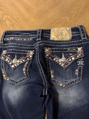 Vintage Miss Me Dark Blue Embellished Skinny Jeans28x29
